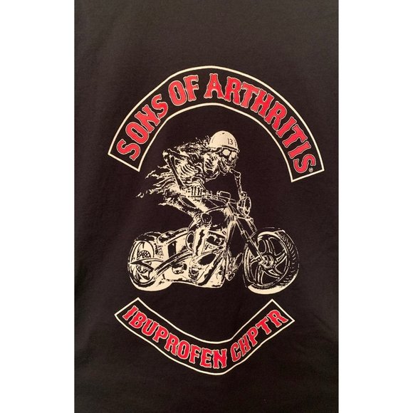 Mens Motorcycle  Graphic T-Shirt XL Sons of Arthritis Perfect Dad Shirt Old  Bik - Picture 5 of 5